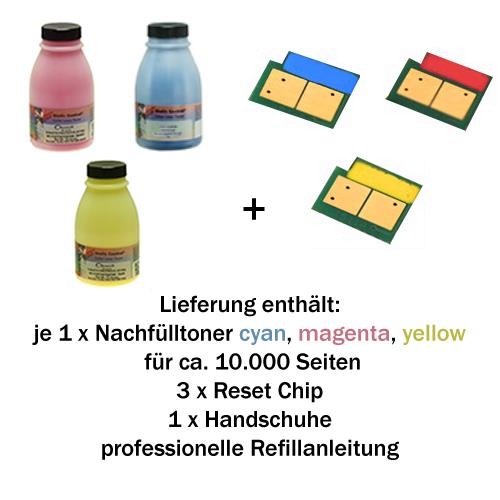 Nachfülltoner Refill Set für HP® Color LaserJet® 4700 cyan, magenta, yellow