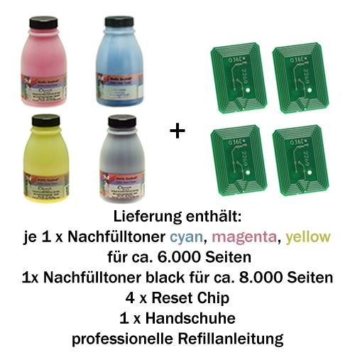 Nachfülltoner Refill Set für OKI® C610 schwarz,cyan,magenta,yellow
