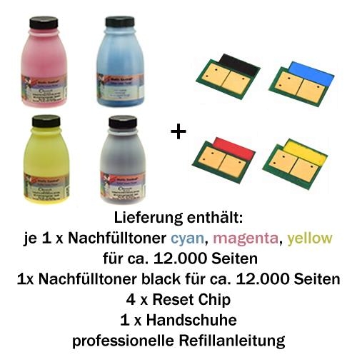 Nachfülltoner Refill Set für HP® Color LaserJet® 4730 MFP schwarz, cyan,magenta,yellow